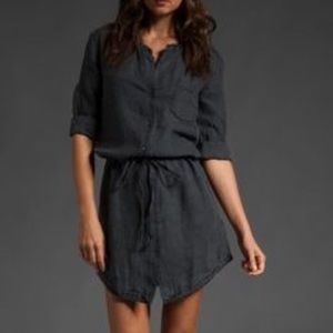 James Perse Gray Linen Shirtdress